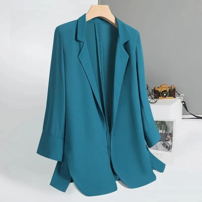 Advanced Sense Women Korean Leisure Solid Color Sunscreen Small Blazer Top Female Summer Thin Style Sunscreen Small Suit Jacket