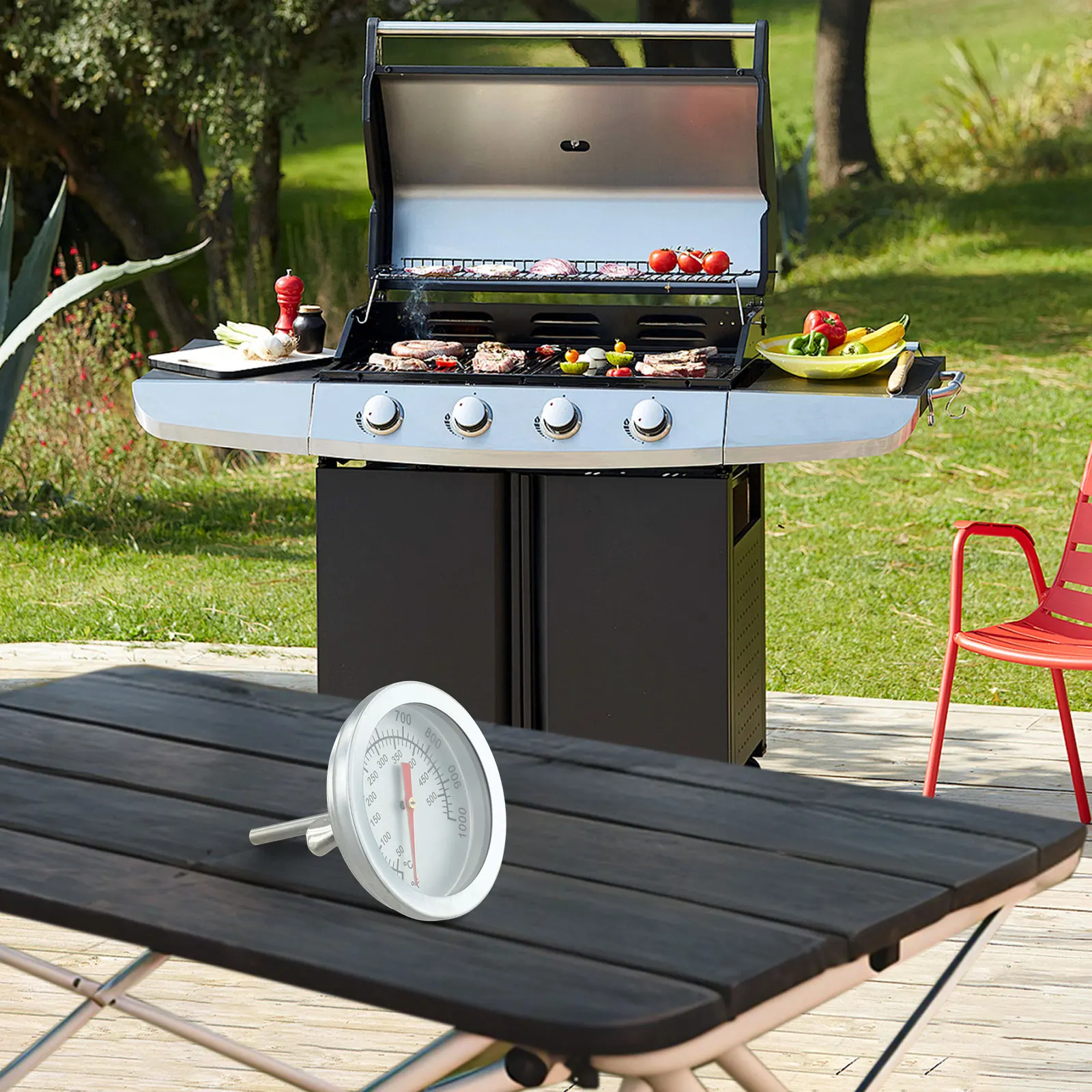 Stainless Steel Oven Thermometer Kitchen Barbecue Bbq Food Bread Thermometer Gauge Microwave Cooker Baking Thermometer 50-400℃