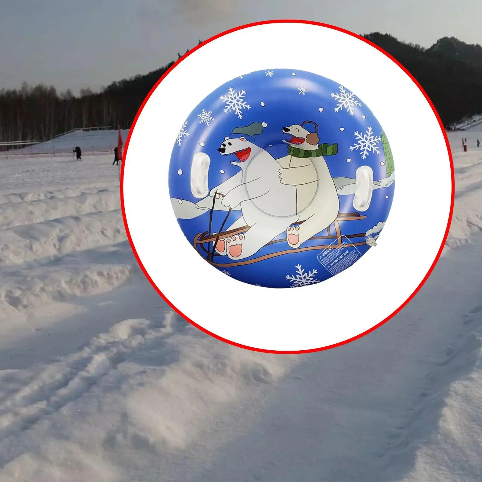 Aufblasbarer Schneeschlauch Cartoon aufblasbarer Schneeschlitten für Spiele Geburtstag im Freien