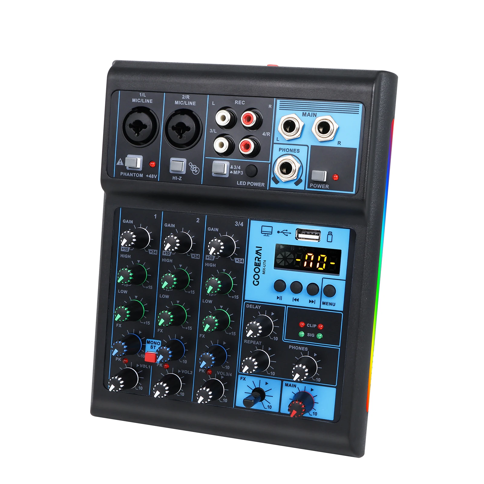 GOOERMI UT4 4チャンネルオーディオミキサー DS - Audio Mixer 4 Channel のレビューと価格