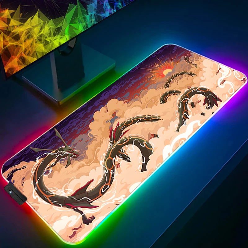 

Коврик для мыши и клавиатуры RGB Varmilo P-Pokemon Gyarados, 90x40 см, с подсветкой, игровые аксессуары, XXL, коврик для стола, подкладка для мыши