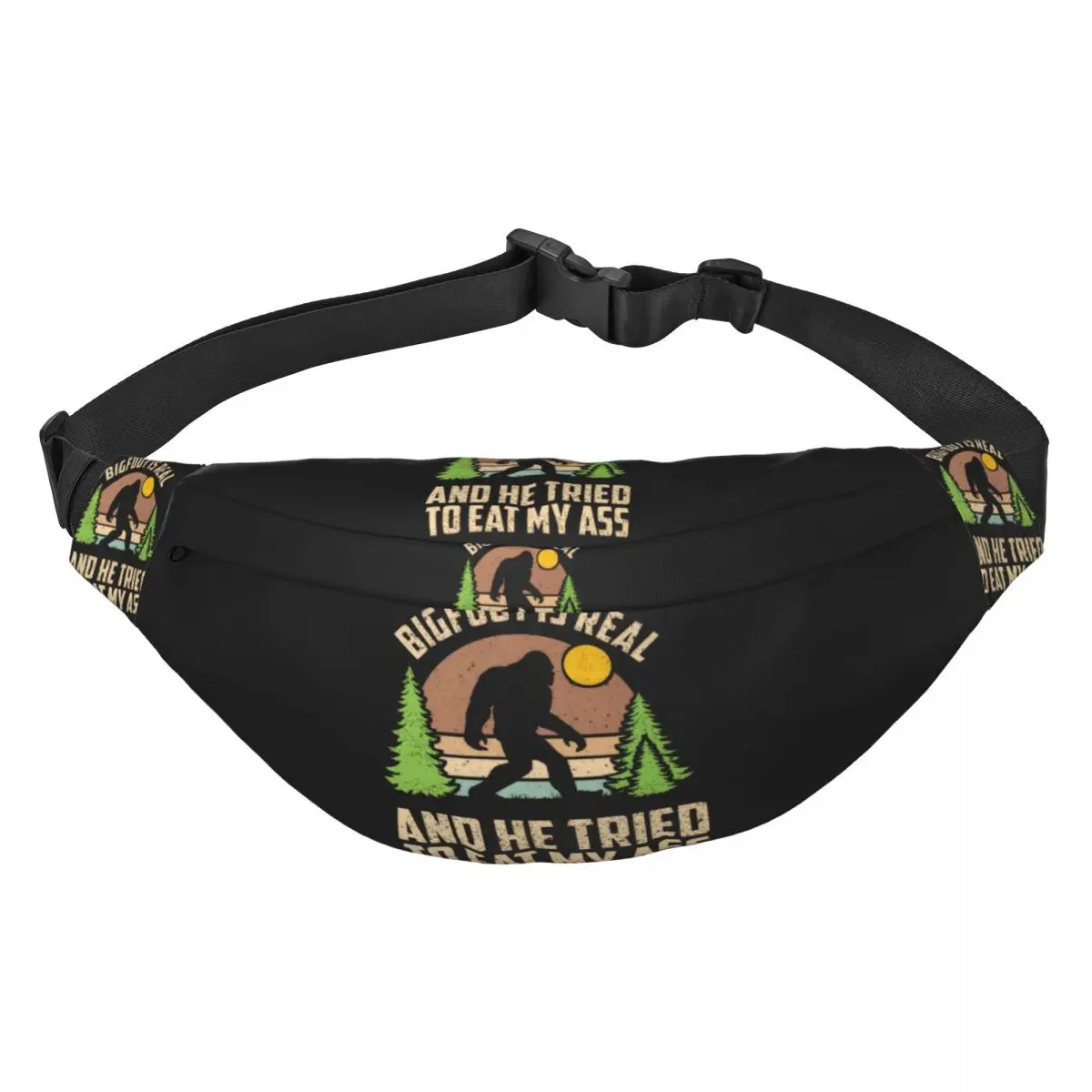 Bigfoot Is Real And He Tried To Eat My Ass Unisex Waist Bag Multifunction Sling Crossbody Bags Chest Bags Short Trip Waist Pack