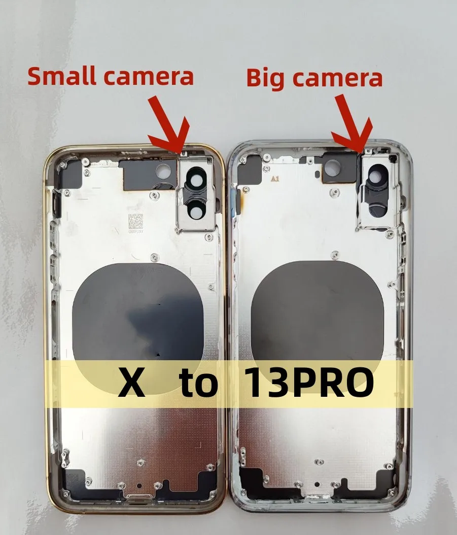 For iPhone X XS XSMAX To 13 Pro Housing Big Camera X Like 13 Pro Assembly DIY Back Cover Battery Middle Frame Replacement Screw