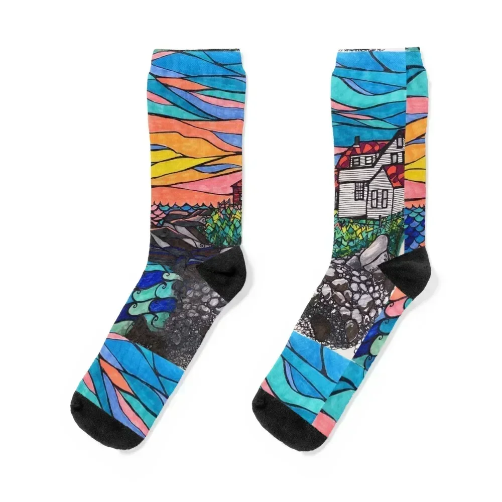 

Portland Headlight with a Beautiful Sky! Socks sport heated funny gift japanese fashion Socks Woman Men's