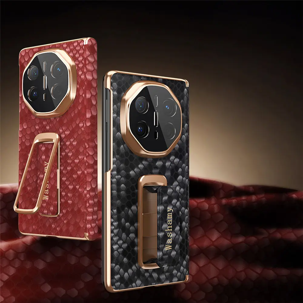 

Premium Natural Cowhide Leather Python Pattern Case for Huawei Mate X6 Hinge Back Cover