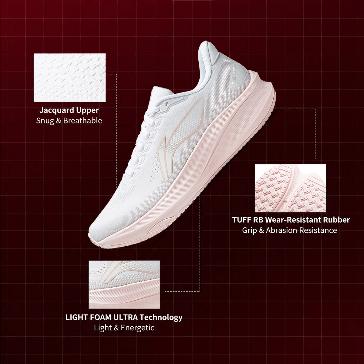 Женские кроссовки Li-Ning RED HARE 9 для бега, легкие, ультрадышащие, устойчивые, с защитой от скольжения, тренировочные кроссовки LiNing ARPW004