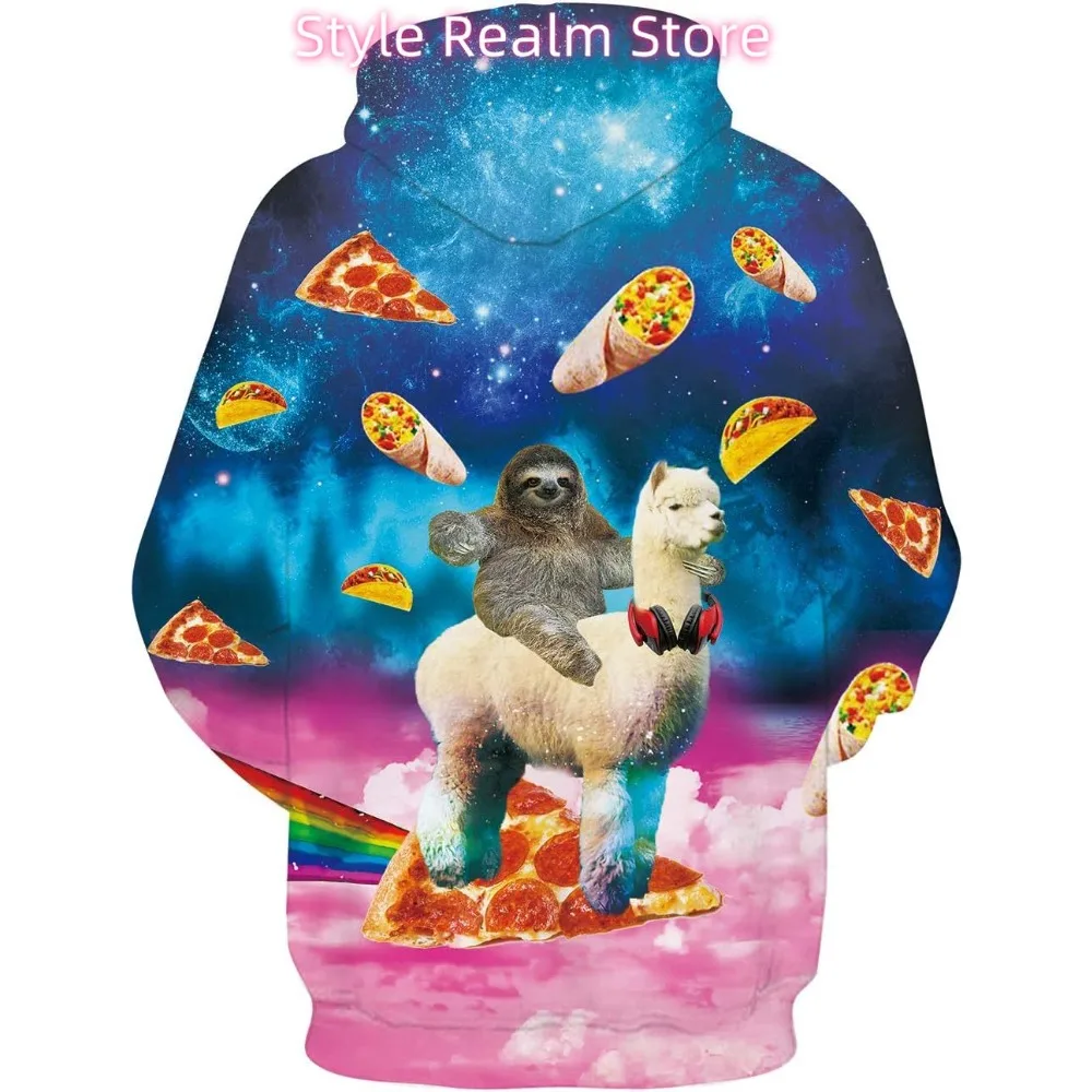 Unisex Cool 3D Fleece Liner Hoodies Upgrade Quality Pullover Novelty Print Sweatshirt With Front Pocket S-4XL #5