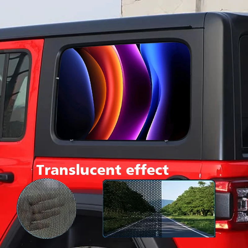 

2 pieces black mesh transparent car front windshield sticker UV protection privacy side window sticker