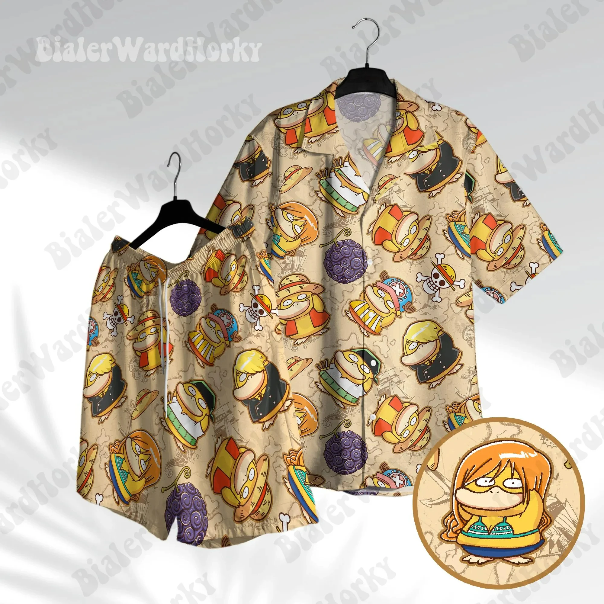Golduck Luffy Hawaiian Shirt Type Aloha Beach Shirt Pokémon Graphic T-Shirt Summer Men's Women's T-Shirt Children's Clothing