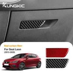 For SEAT Leon 2013 2014 2015 2016 2017 2018 2019 2020 LHD RHD Car Front Passenger Box Switch Real Soft Carbon Fiber Sticker Trim