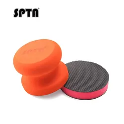 SPTA Car Hand Applicator Pad Kit 3 Inch Clay Bar Pad Dressing with Grip for Rubber Tire Exterior Waxing