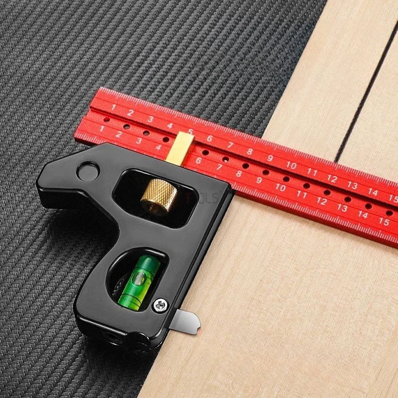 New Woodworking Ruler Gauges High Precision Woodworking Tools Aluminum Alloy Multifunction 30/40cm Combined Movable Angle Ruler