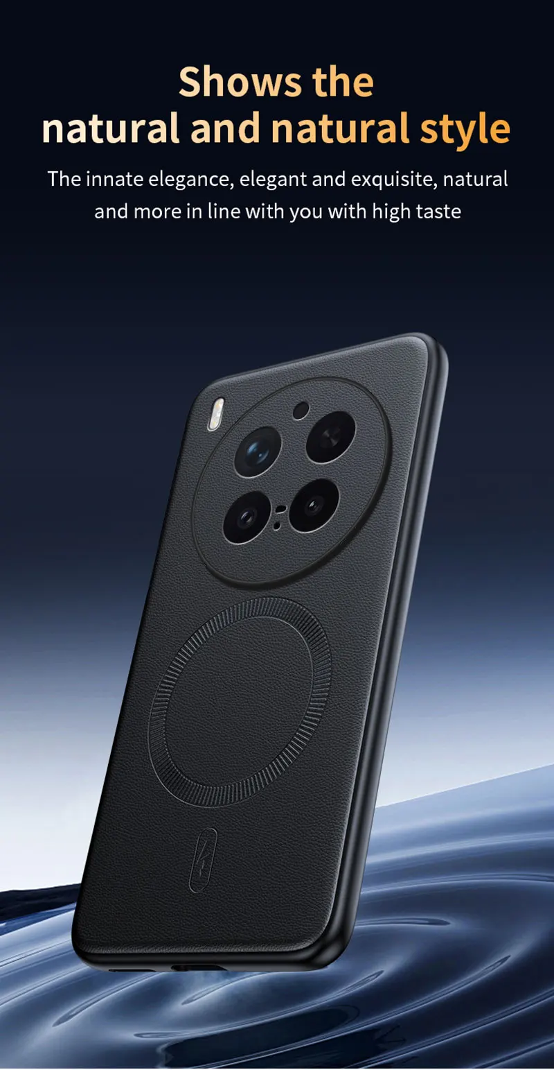 Für VIVO X300 Pro: Magnetische Schutzhülle aus Leder, Anti-Fingerabdruck, rutschfest, aus PC+TPU. – Detail 13