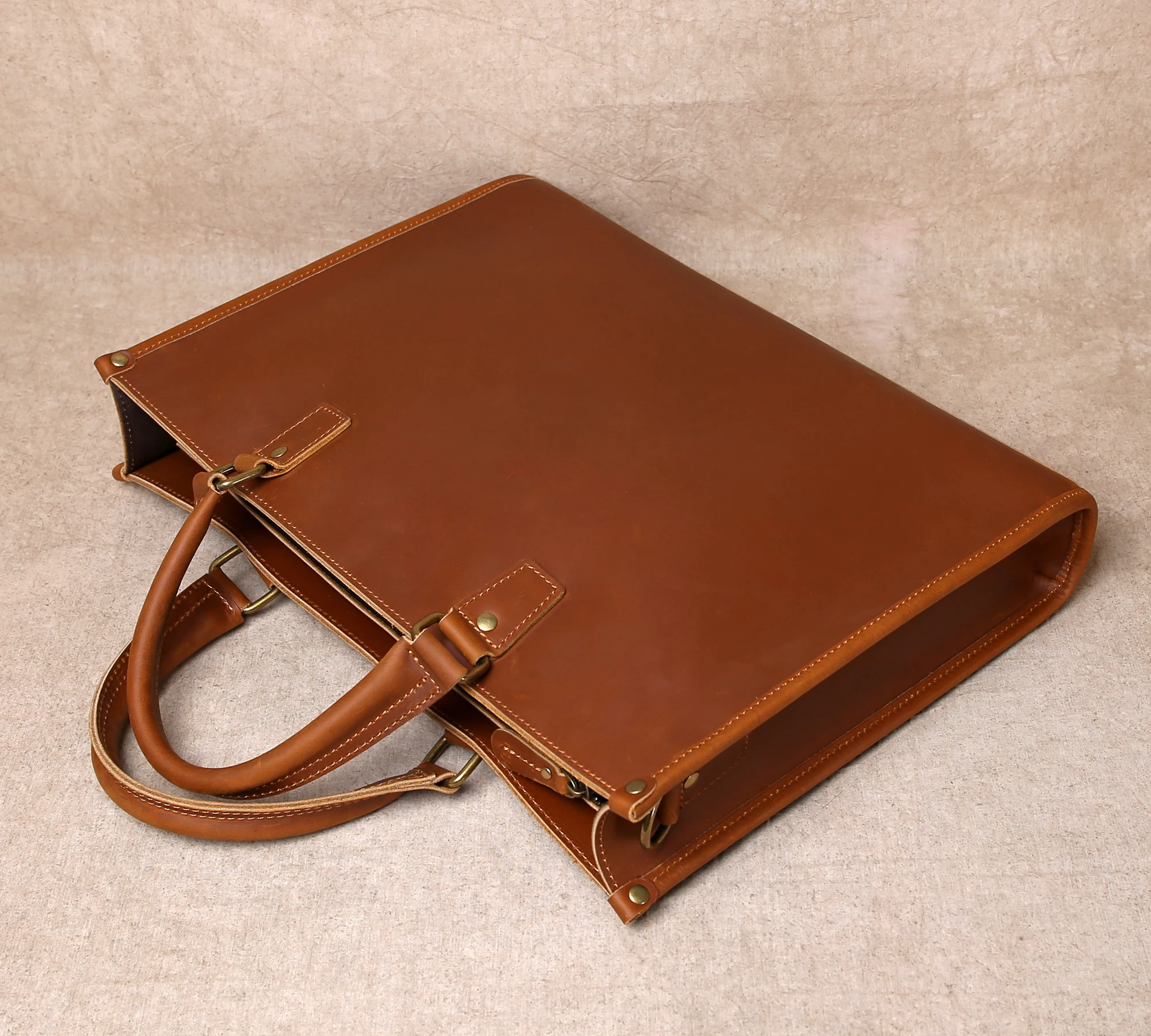 Original Ultra-Simple High Quality Men's Leather Document Baotou Layer Cowhide Computer Bag Business Trip Office Handbag