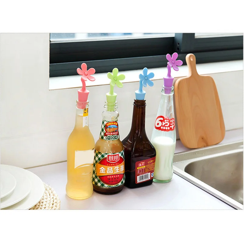 

2Pcs Premium Quality Silicone Wine Stoppers Sunflower Shaped for Wine Beer Soda Pink Freshness Keeper Alcohol Stopper