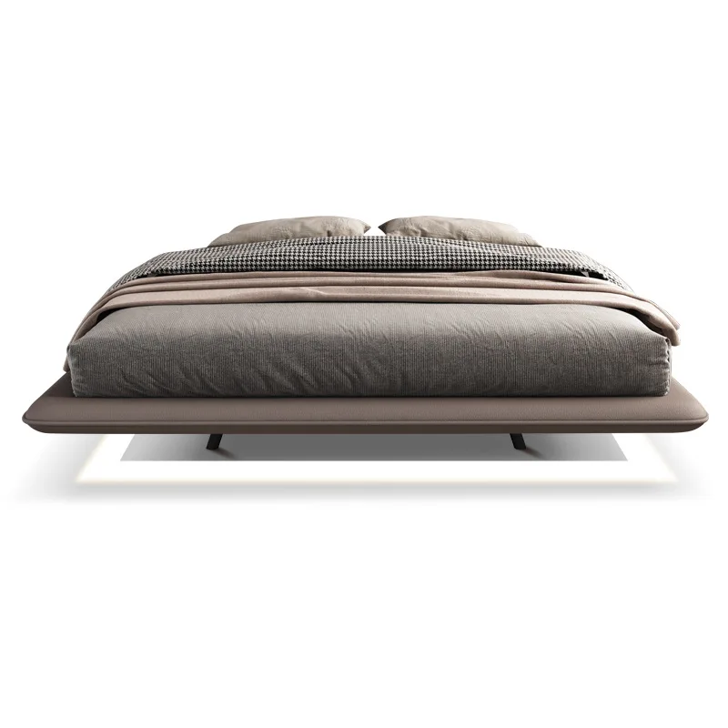 

Italian style, fabric bed, modern, small apartment, bedroom, double, suspension, wabi sabi