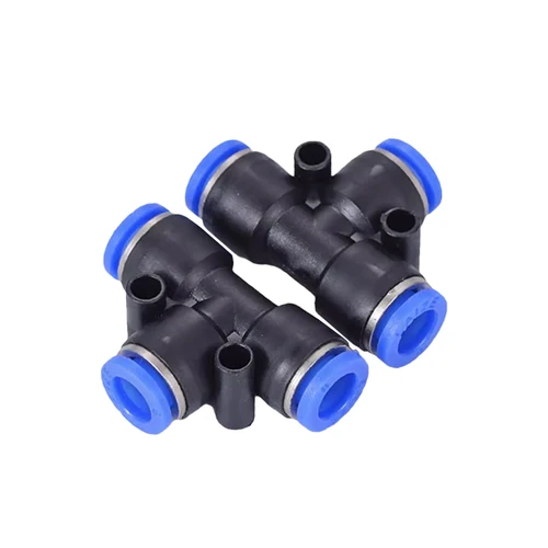 Imagen 2 del producto 10 Uds conectores de aire PE 4 6 8 10 12MM PEG conector neumático bloqueo deslizante Tee 3 vías tubo de plástico manguera de agua conector rápido