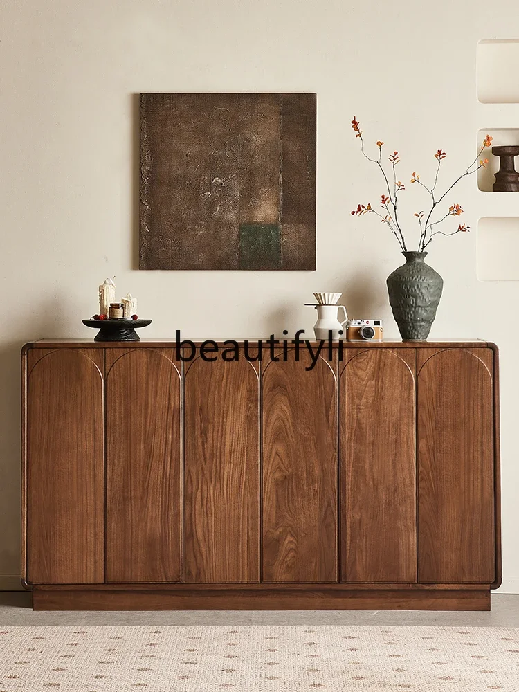 

A26 North American black walnut solid wood side cabinet Nordic designer home restaurant locker