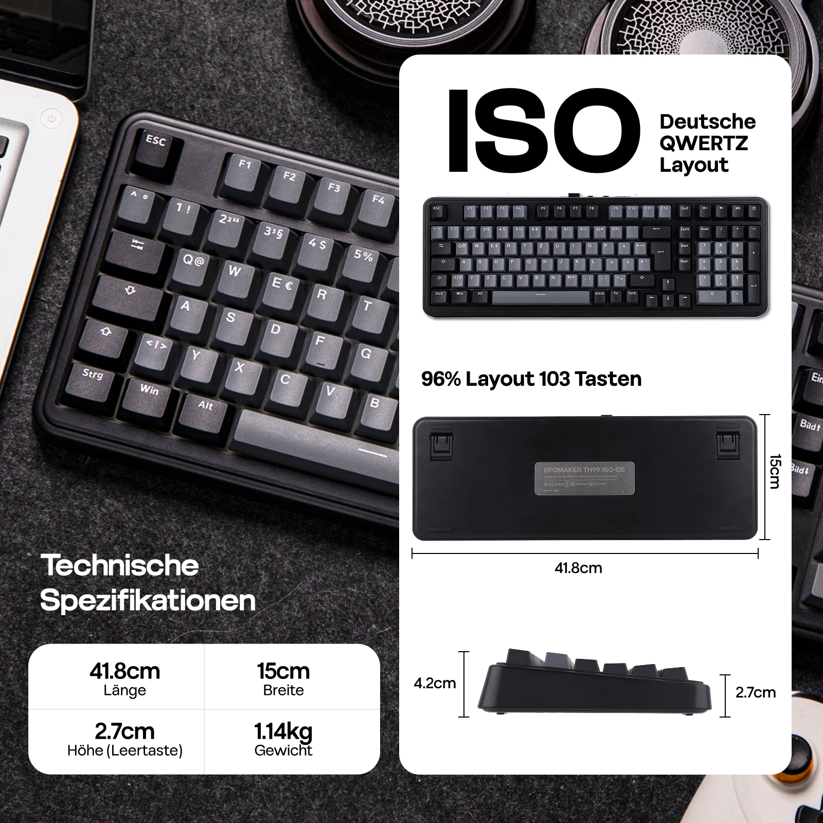 Clavier mécanique ISO-DE Layou - Keyboard Numpad Separate avis et prix