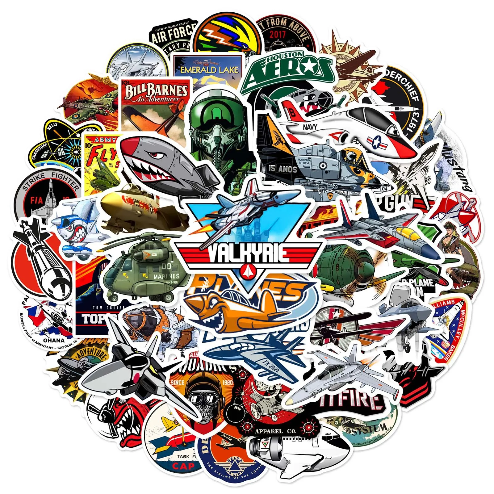 

10/50PCS Graffiti Fighter Planes Stickers Airplanes Personalized Cool DIY Stationery Phone Scooter Helmet Wardrobe Water Cup