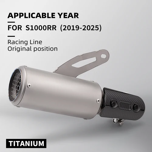 Imagen 1 del producto Sistema de escape de aleación de titanio S1000R S1000RR con cubierta de fibra de carbono Sistema de escape 2019-2025