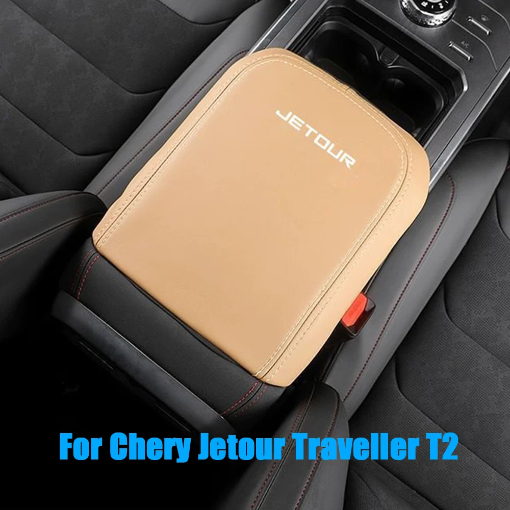 

Leather Car Center Armrest Cover Central Control Armrest Box Surface trim For Chery Jetour Traveller T2 2023 2024 Accessories