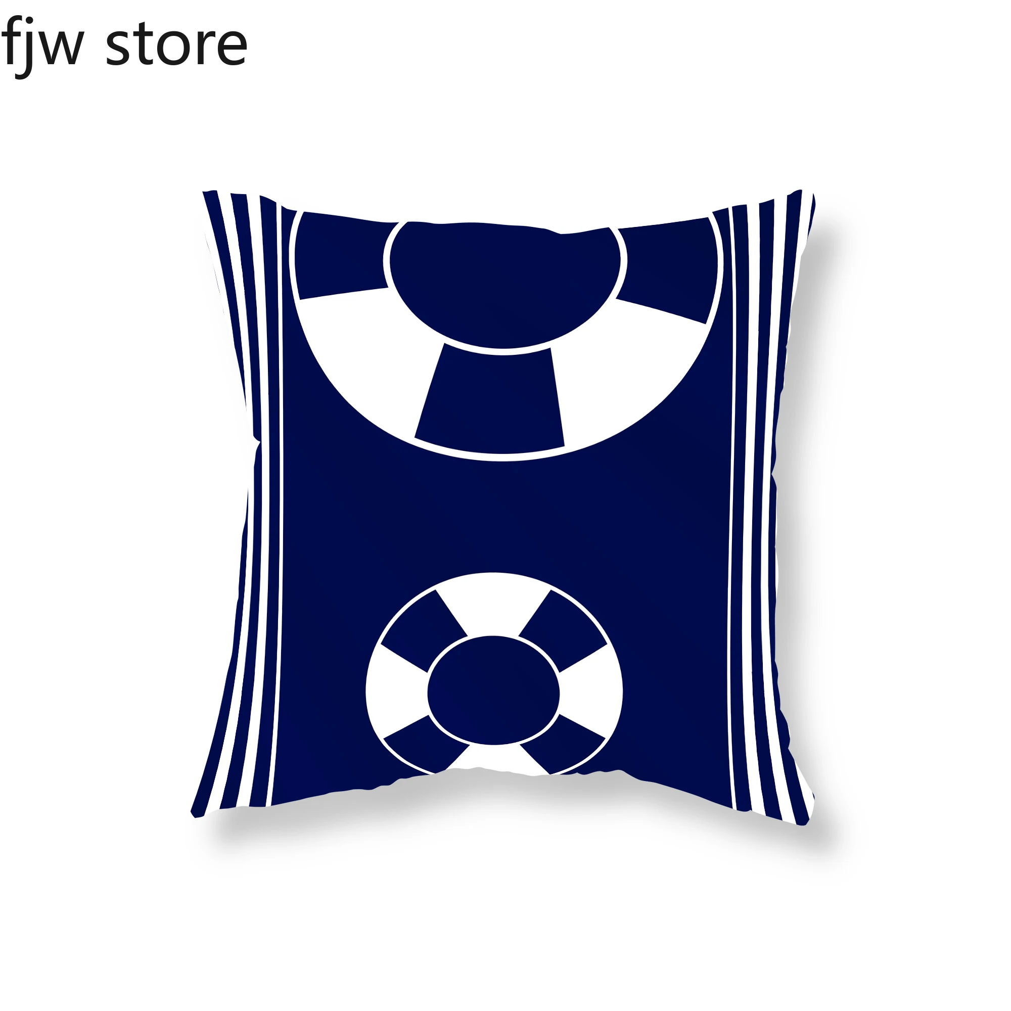 45x45cm Home Decor Compass Anchor Pillow Cover Blue Mediterranean Cushion  Sofa Chair Car Office Decoration Ornament