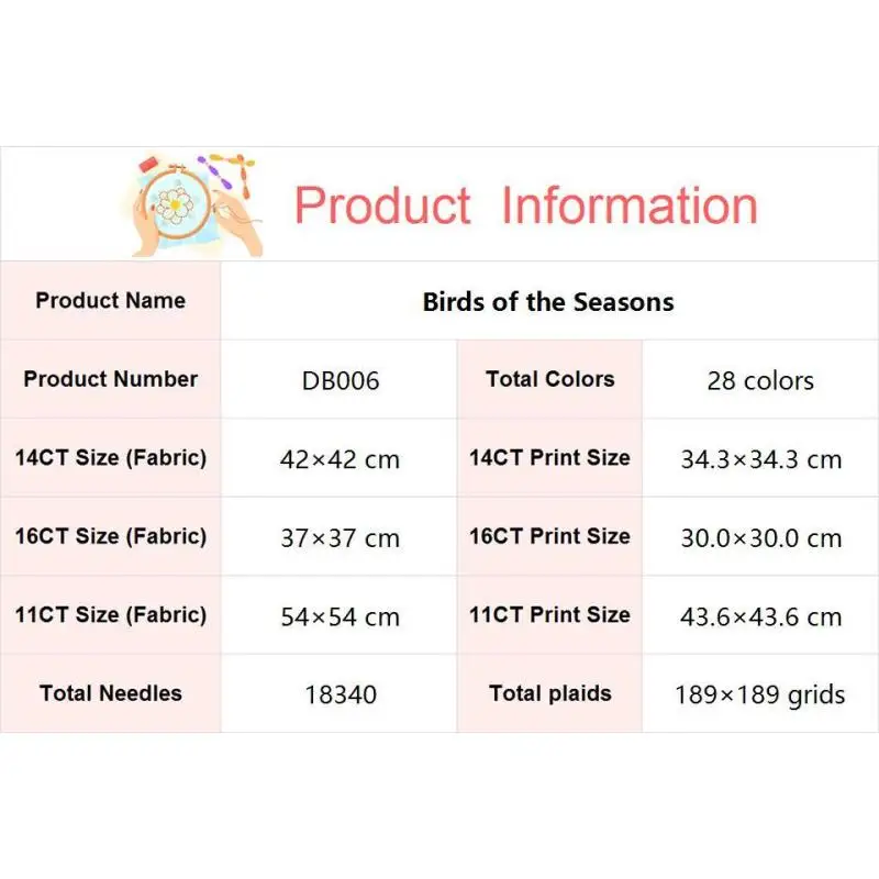 Cztery pory roku ptaki zwierzęce wzory kwiatowe zestaw do haftu krzyżykowego Aida 14CT 16CT 11CT płótno drukowane tkaniny zestawy do haftu igłowego