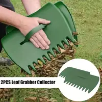 1 Pair Outdoor Leaf Grabber Garden Plastic Rake for Collecting Leaves Yard Cleaning Tool with Durable Plastic Construction 2