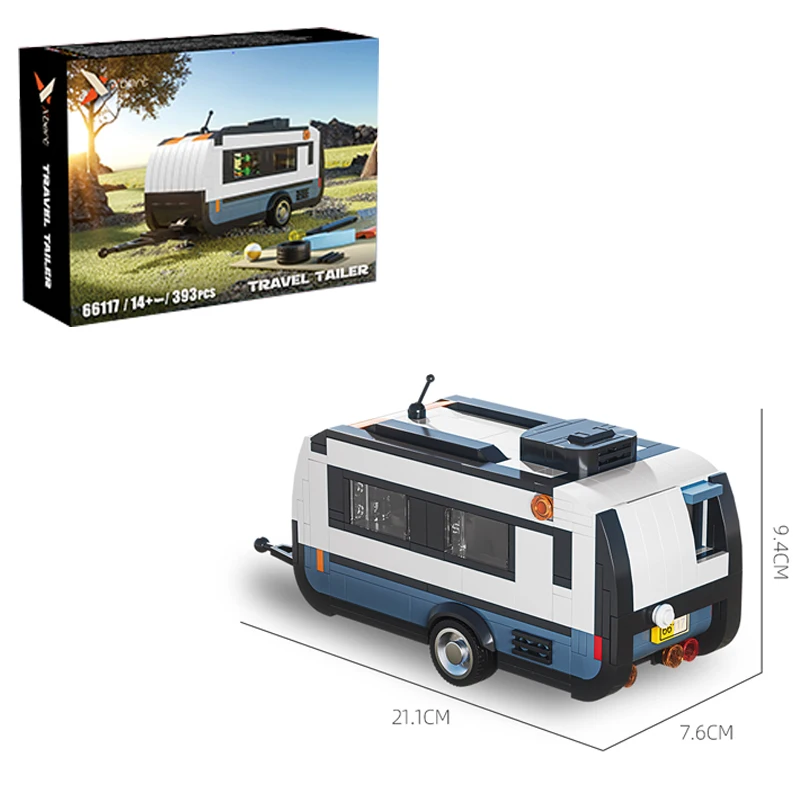 457 Uds. F-150 camioneta de bloques de construcción ciudad camión de carga conectable cola de viaje modelo ladrillos niños DIY juguetes regalos de vacaciones