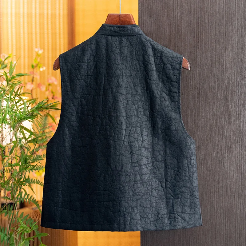 New Chinese-Style Silk Retro Elegant Cross-Front Beaded Vest 2026 Autumn New Silk Fashionable Sleeveless Jacket