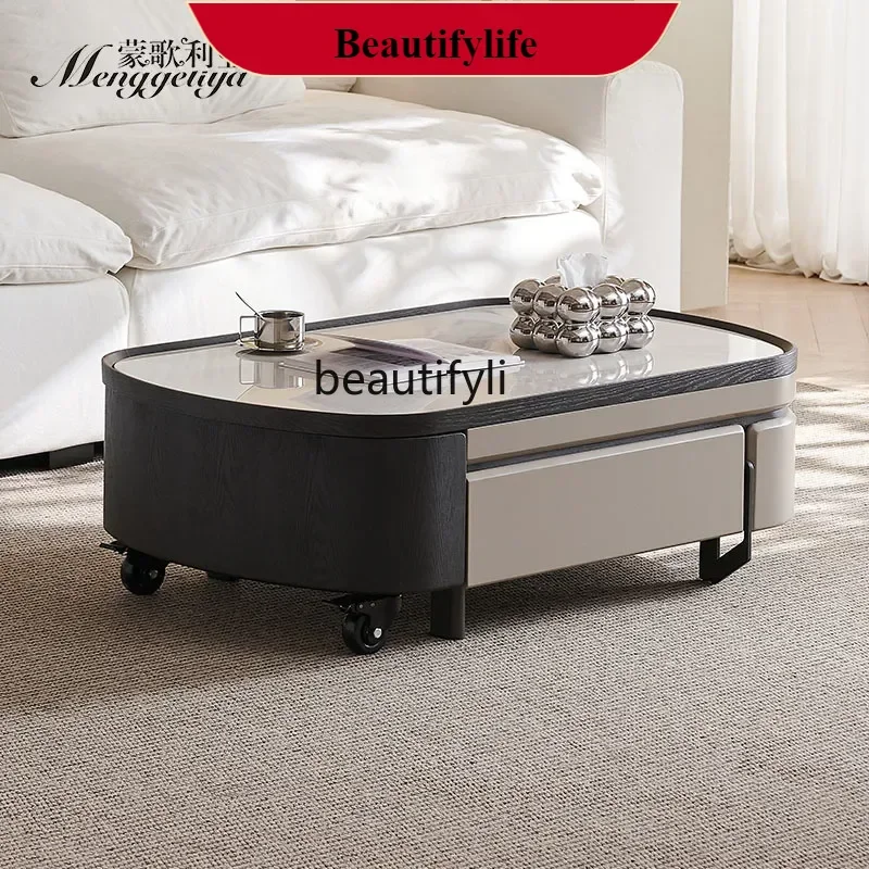 

Leisurely retractable coffee table living room household small apartment minimalist light luxury high-end coffee table G1218