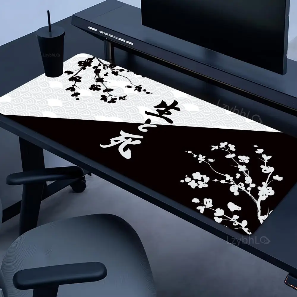 

Черно-белый коврик для мыши Life and Death Очень большой коврик для киберспорта Специальный настольный компьютерный утолщенный коврик XXL Коврик для компьютерного стола