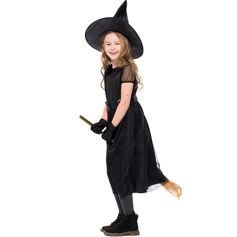 

loween Witch Costume Bla Tulle Little Witch Performance Clothes Role Play Outfit Children's Apparel Stage Costume