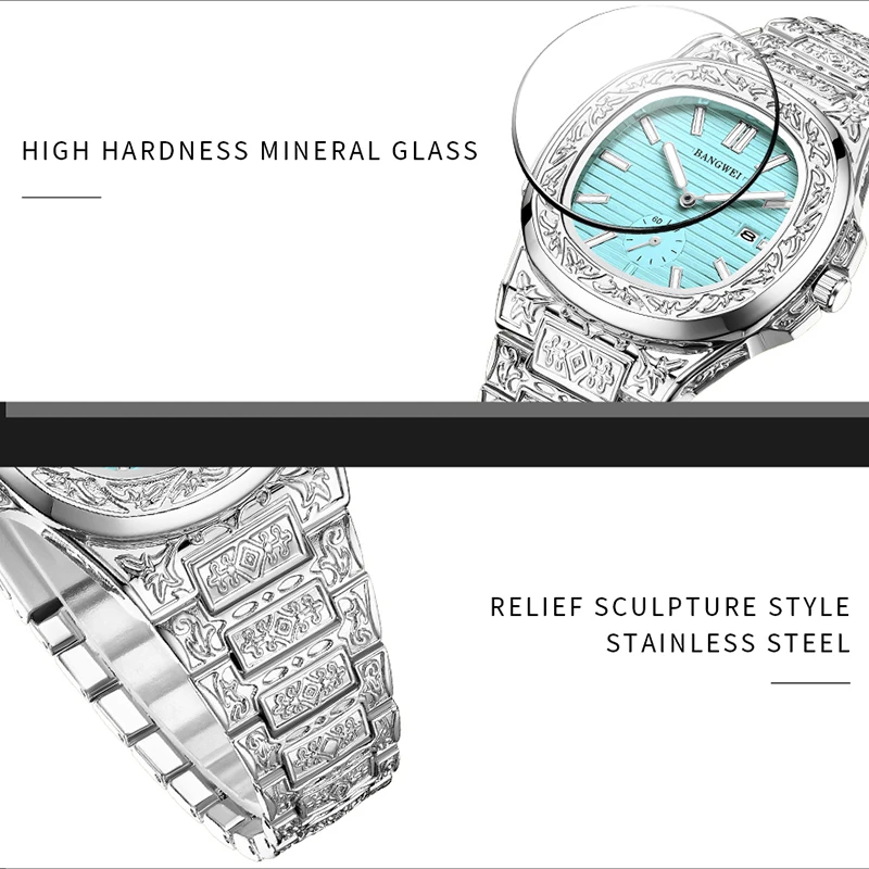 

BANGWEI 2025 Роскошные женские часы, деловые светящиеся модные кварцевые наручные часы, водонепроницаемые элегантные часы, женские часы reloj mujer