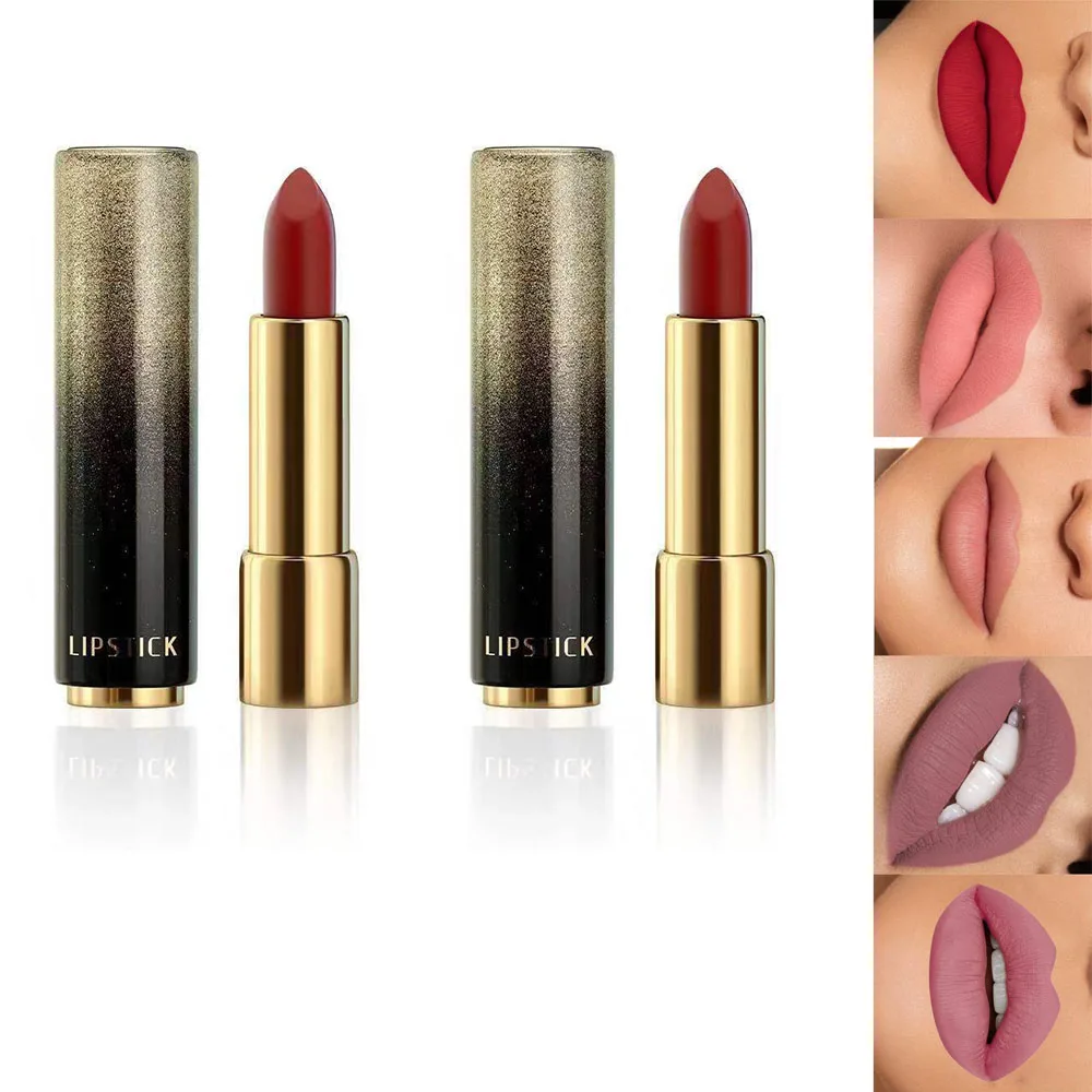 Waterproof Korean Nude Velvet Matte Lipstick Long Lasting 14 Colors Pink Dark Red Private Label Put Your Own Logo Wholesale