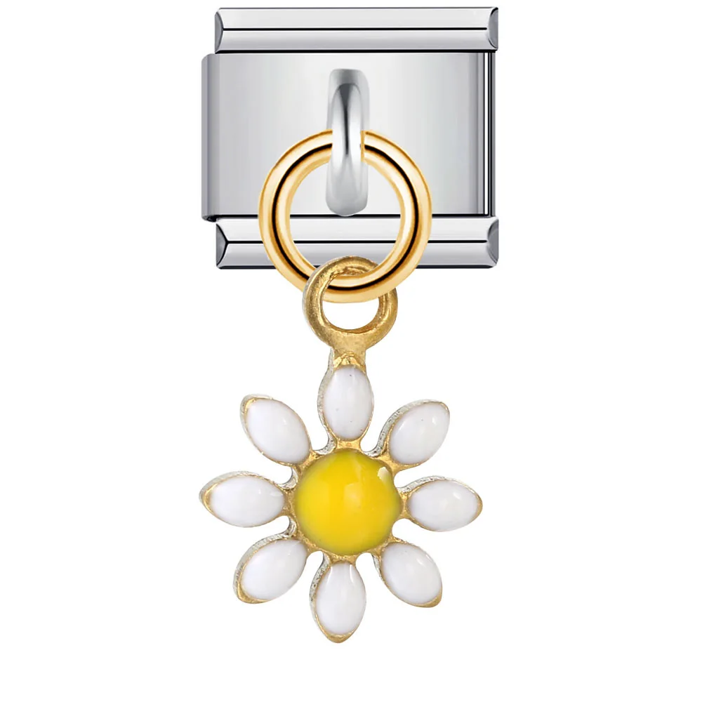 Neuer Modischer Glasierter Blumen-Stern-Herz-Katzen-Anhänger, Italienische Glieder, Charm für 9mm Edelstahl-Armband, Schmuck zum Selbermachen – Detail 2