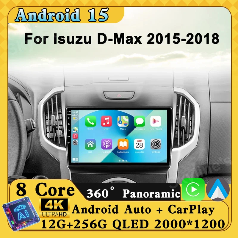 Reproductor de DVD para coche Android 16 para Chevrolet Holden S10 TRAILBLAZER COLORADO ISUZU DMAX GPS Radio Audio Multimedia Stereo carplay