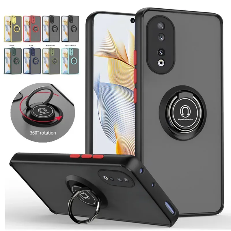 Armor Matte Case For Honor 90 Lite Honor 70 50 Cover Ring Magnetic Holder Stand Shockproof Coque Fundas