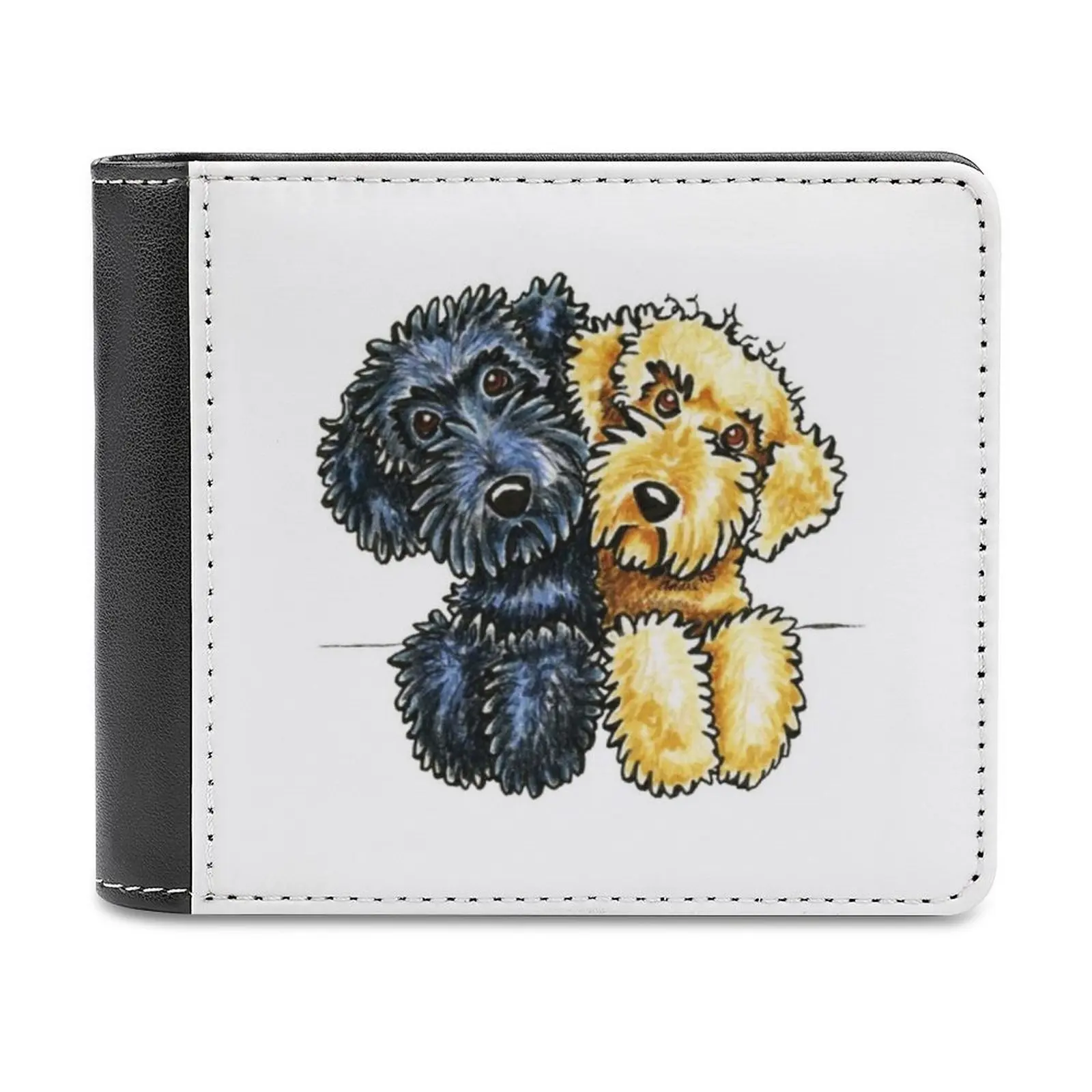 

Black Yellow Up Fashion Credit Card Wallet Leather Wallets Personalized Wallets For Men And Women Labradoodle Dogs Yellow