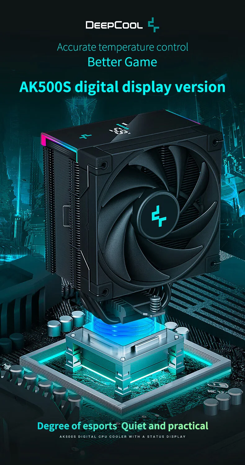 DeepCool AK500S デジタルディスプレイ CPU クーラー 5 ヒート