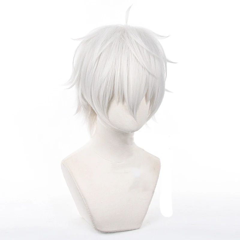 L-email wig Synthetic Hair Anime BLUE LOCK Seishiro Nagi Cosplay Wigs Silver White 30cm Short Warping Heat Resistant Man Wig