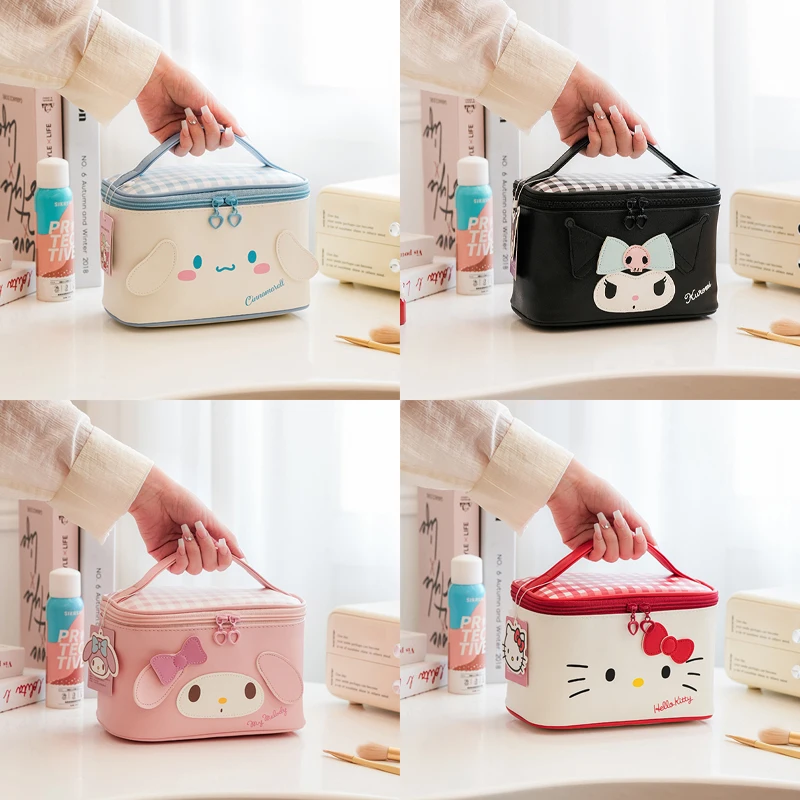 

Hello Kittys Sanrios Portable Cosmetic Bag Large Capacity Portable Travel Toiletry Bag Cute Kawaii Cartoon Anime Storage Bag