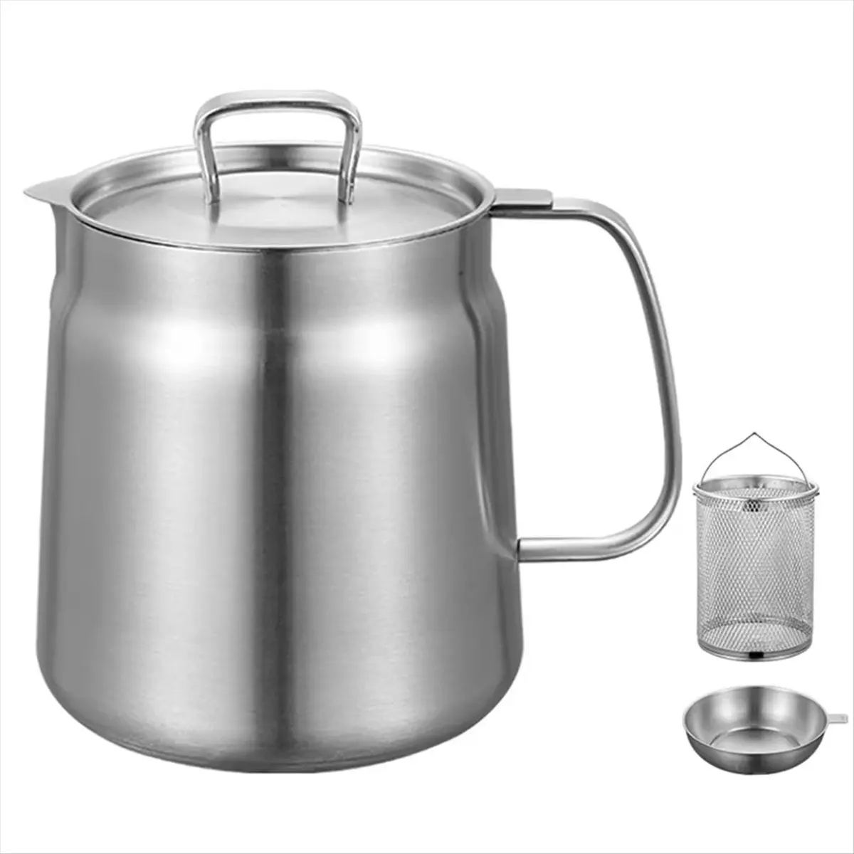 2026 Trend Stainless Steel Fry Kitchen Pot 2L Kitchen Fryer Pan Large Capacity Multifunctional Oil Filter Tank Deep Frying Pot
