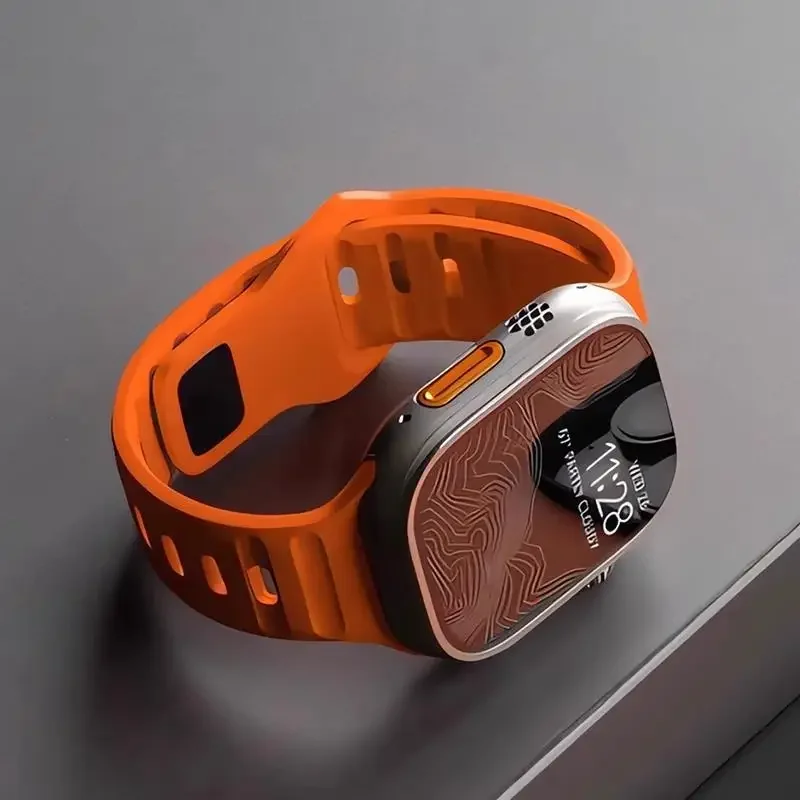 

Силиконовый спортивный ремешок для Apple Watch 49 мм 45 мм 44 мм 46 мм 42 мм 40 мм 41 мм Браслет Correa Iwatch Series 9 8 7 6 5 SE Ultra 3 2 1