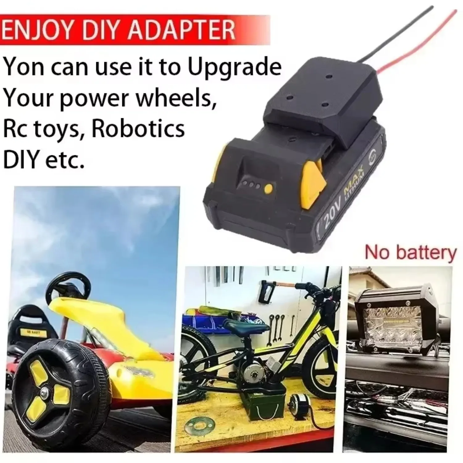 For Deko 20V Li-Ion Battery DIY Adapter Battery DIY Adapter for Robot Power Lun Toy Car DIY Power Supply Power Tools Accessories