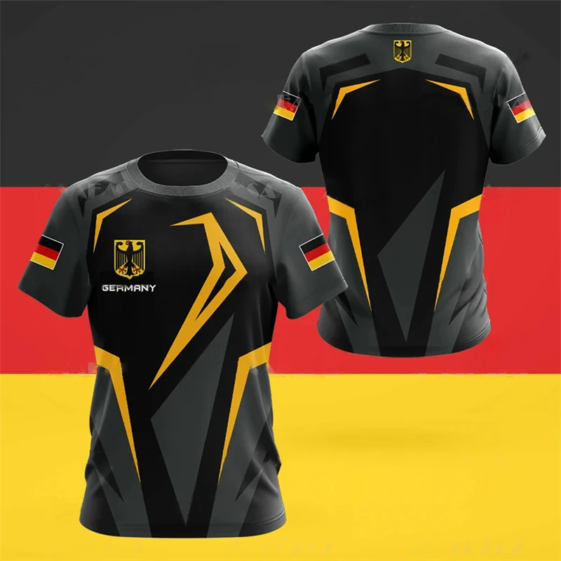 T-Shirt mit Deutscher Flagge, Geeignet für Sommer-Outdoor-Training, Schnelltrocknend und Atmungsaktiv Fußball-Trikot T-Shirt – Detail 10