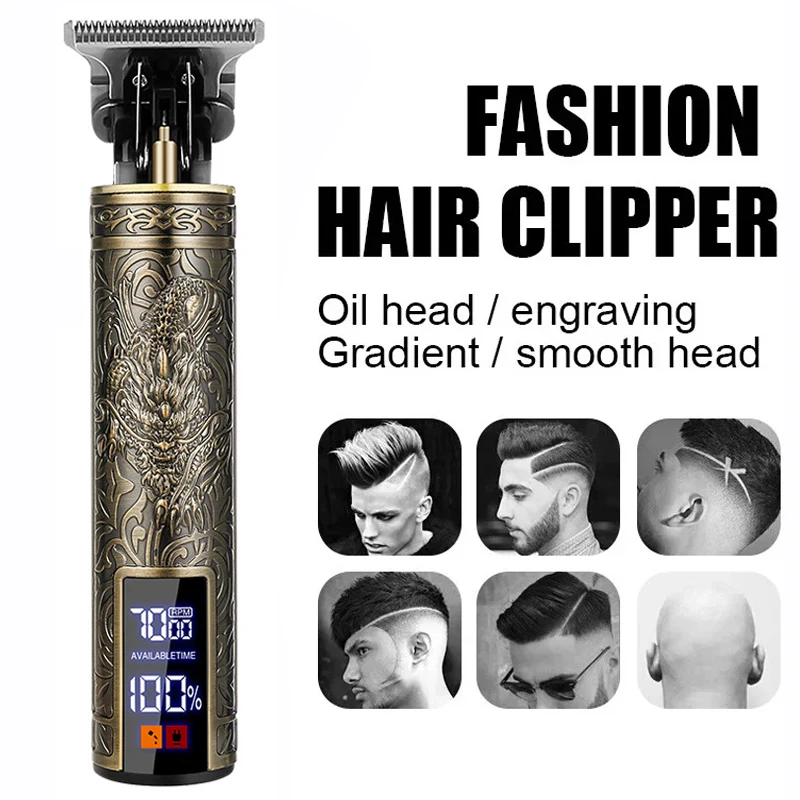 2025 T9 Electric Hair Clipper for Men Beard Shaver Body Trimmer 0mm Precision Barber Machine Dragon Carved Lightweight Design image 4