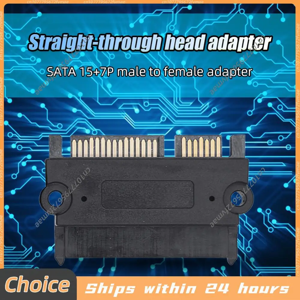 Adaptador Recto SATA 22P 7+15 Macho a Hembra para Conexión de SSD/HDD de 2.5 y 3.5 Pulgadas, Conversor de Transmisión de Datos y Energía