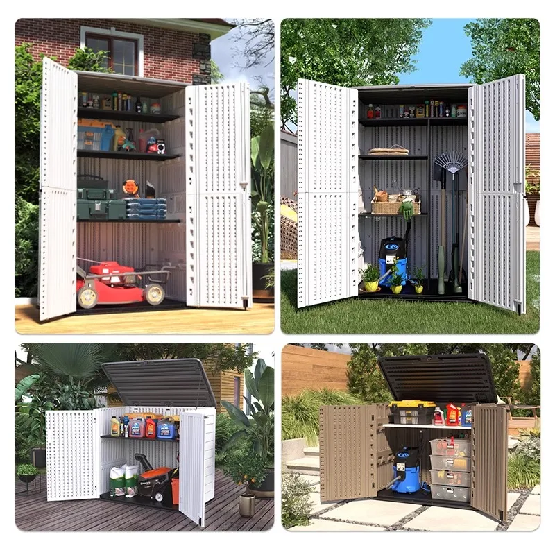 

Outdoor storage cabinet Large capacity sunscreen waterproof household plastic Multi-layer storage balcony Outdoor sundries stora